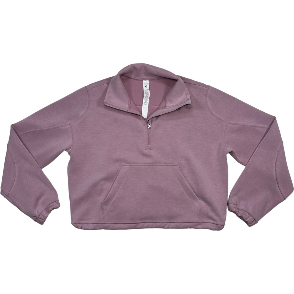 NWT Lululemon Brushed‎ Softstreme Ribbed Half Zip Rose Blush Size 8